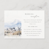 ソルトレークシティユタ水彩結婚式レセプション エンクロージャーカード (正面)