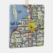 ソルトレークシティーヴィンテージの地図 セラミックオーナメント (右)