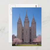 ソルトレークシティー寺の春。 ポストカード (正面/裏面)