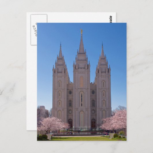 ソルトレークシティー寺の春。 ポストカード (正面/裏面)