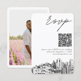 ソルトレークシティー結婚式RSVP QRコードスモール エンクロージャーカード
