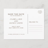 ソルトレークシティー、ユタのテンプルウェディング日付を保存 案内ポストカード (裏面)