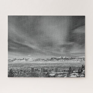 ソルトレークシティー – 白黒–16x20インチ ジグソーパズル