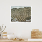 ソルトレークシティー, UTパノラママップ – 1870 ポスター (キッチン)