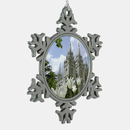 ソルトレークシティーLDS寺院 スノーフレークピューターオーナメント (左)