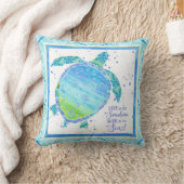 ソルトンサンドシータートルビーチ海水彩画 クッション (ブランケット)