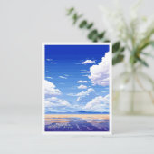 ソルト素晴らしレイクユタトラベルヴィンテージイラストレーション ポストカード (スタンド正面)