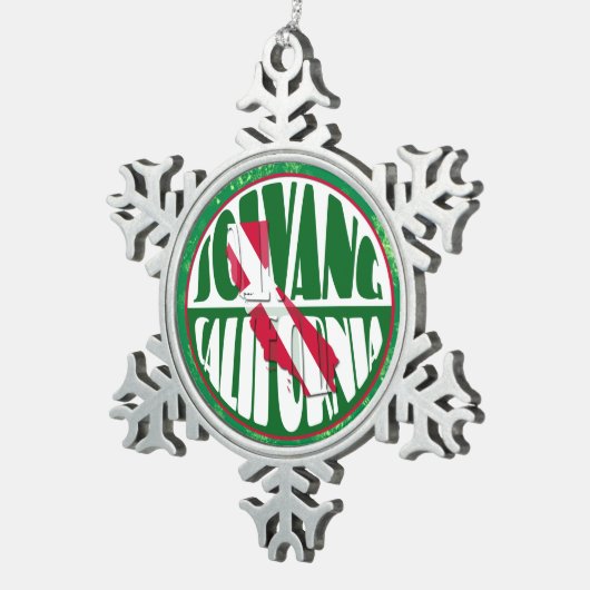 ソルバンカリフォルニアデニッシュクリスマスツリーオーナメント スノーフレークピューターオーナメント (右)