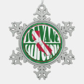 ソルバンカリフォルニアデニッシュクリスマスツリーオーナメント スノーフレークピューターオーナメント (正面)