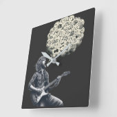 ソルフェッジョ爆発性ギター奏者 スクエア壁時計 (傾斜)