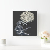 ソルフェッジョ爆発性ギター奏者 スクエア壁時計 (ホーム)