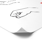 ソルフェージュの音節と手のシンボルや象徴専攻の(音階) ポスター (角)