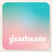 ソルベットグラデーション卒業パーティー スクエアペーパーコースター (正面)