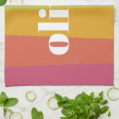 ソルベットレインボーカラー名前をカスタムするサマー キッチンタオル (折り畳み)