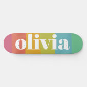 ソルベットレインボーカラー名前をカスタムするサマー スケートボード (横)