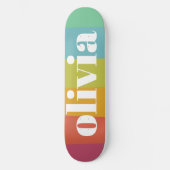 ソルベットレインボーカラー名前をカスタムするサマー スケートボード (正面)