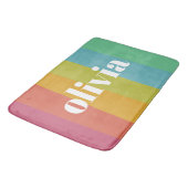 ソルベットレインボーカラー名前をカスタムするサマー バスマット (アングル)
