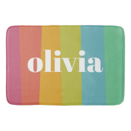 ソルベットレインボーカラー名前をカスタムするサマー バスマット