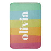 ソルベットレインボーカラー名前をカスタムするサマー バスマット (正面縦)