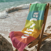 ソルベットレインボーカラー名前をカスタムするサマー ビーチタオル