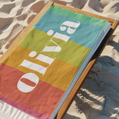 ソルベットレインボーカラー名前をカスタムするサマー ビーチタオル