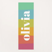 ソルベットレインボーカラー名前をカスタムするサマー ヨガマット (正面)