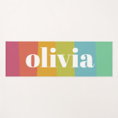 ソルベットレインボーカラー名前をカスタムするサマー ヨガマット (正面(横))