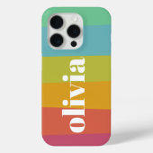 ソルベットレインボーカラー名前をカスタムするサマー Case-Mate iPhoneケース (裏面)