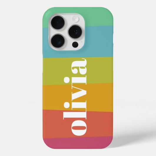 ソルベットレインボーカラー名前をカスタムするサマー Case-Mate iPhoneケース (裏面)