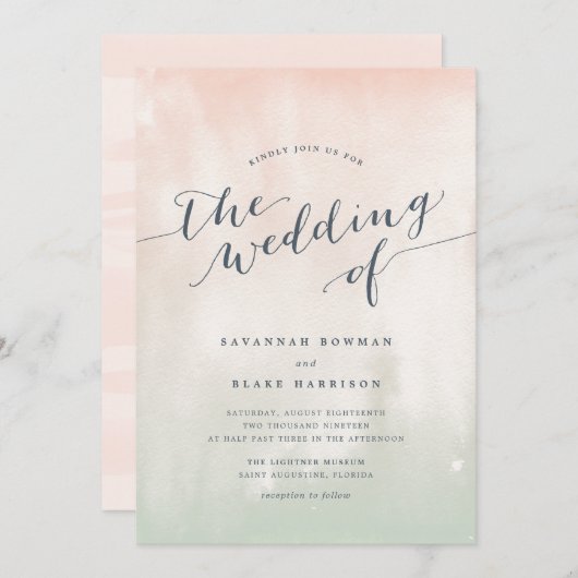 ソルベ |水彩パステル結婚式招待状 招待状 (正面/裏面)