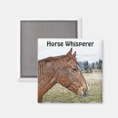 ソレルホースポートレートアウマ科のートイラストレーション マグネット (正面/裏面)