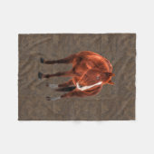 ソレルホースポートレートオンツーフェイクルレザーBG フリースブランケット (正面(横))