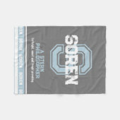 ソレンの名前はスポーツのモノグラムブラックブルーを意味する フリースブランケット (正面(横))