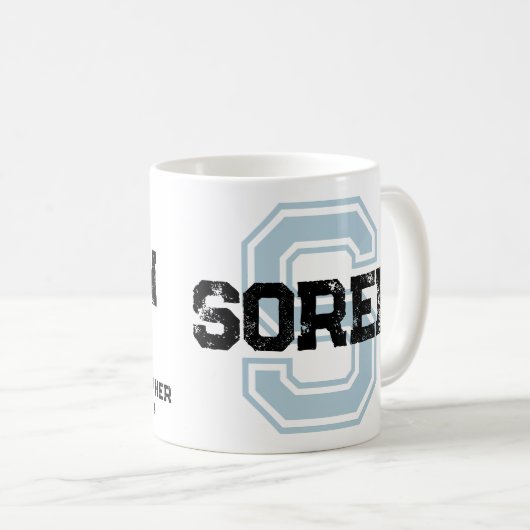 ソレンの名前はモノグラムのブラックブルーコーヒーマグを意味する コーヒーマグカップ (正面右)