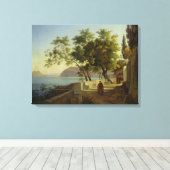 ソレントのカプシンのテラス， 1828 キャンバスプリント (インサイチュ (ウッドフロア))