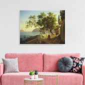 ソレントのカプシンのテラス， 1828 キャンバスプリント (インサイチュ (リビング))