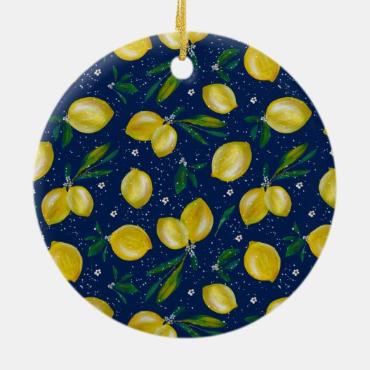 ソレントのレモンのカスタマイズ可能なセラミックオーナメント セラミックオーナメント (裏面)