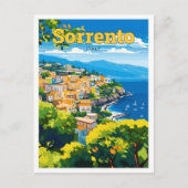 ソレントイタリア旅行アートヴィンテージイラストレーション ポストカード (正面)