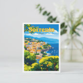 ソレントイタリア旅行アートヴィンテージイラストレーション ポストカード (スタンド正面)