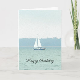 ソレント海峡の帆船の誕生日カード カード