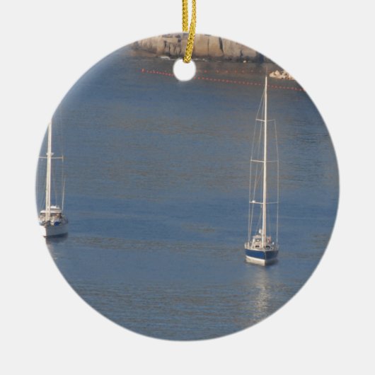 ソレント・イタリアのボート セラミックオーナメント (正面)