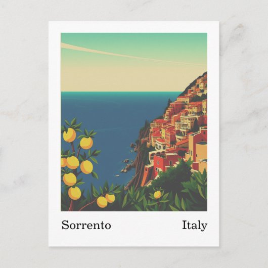 ソレント、イタリアアートレトロ ポストカード (正面)