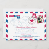 ソレント イタリア エアメール 挙式後の受付案内 招待状 (正面)