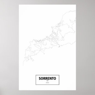 ソレント、イタリア(白の黒) ポスター