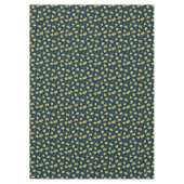 ソレント・ブルーとイエロー・シトラスのレモン テーブルクロス (正面)