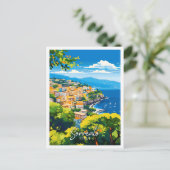 ソレントItalyヴィンテージ旅行イラストレーション ポストカード (スタンド正面)
