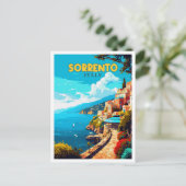 ソレントItalyヴィンテージ旅行イラストレーション ポストカード (スタンド正面)