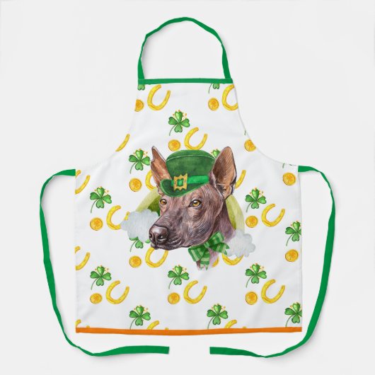 ソロイツキューイントルホリデーデコールセントパトリックの日犬 エプロン (正面)