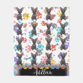 ソロイツクインティントリポーズプリント フリースブランケット (正面)