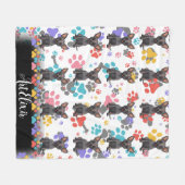 ソロイツクインティントリポーズプリント フリースブランケット (正面(横))